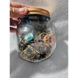 Mystery Jewelry Jar Mixed Fashion Over 1lb 4oz Of Jewelry AS IS - Jar Included